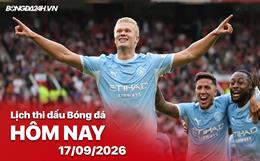 Lịch thi đấu, trực tiếp bóng đá hôm nay 17/09/2026: Man City vs Norwich