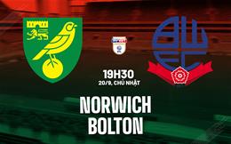 Nhận định bóng đá Norwich vs Bolton 19h30 ngày 20/9 (Hạng Nhất Anh 2026/27)