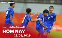 Lịch thi đấu, trực tiếp bóng đá hôm nay 23/09/2026: U23 Nhật Bản vs U23 Thái Lan