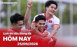 Lịch thi đấu, trực tiếp bóng đá hôm nay 25/09/2026: U23 Hàn Quốc vs U23 Việt Nam