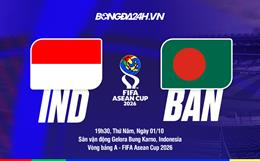 Nhận định bóng đá Indonesia vs Bangladesh 19h30 ngày 1/10 (FIFA ASEAN Cup 2026)