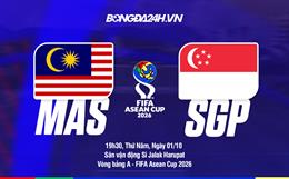Nhận định Singapore vs Malaysia (19h30 ngày 01/10): Quyết đấu vì ba điểm