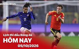 Lịch thi đấu, trực tiếp bóng đá hôm nay 05/10/2026: Pháp vs Bỉ