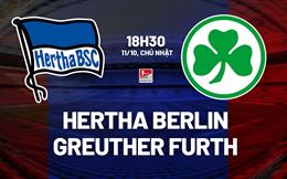 Nhận định Hertha Berlin vs Greuther Furth 18h30 ngày 11/10 (Hạng 2 Đức 2026/27)