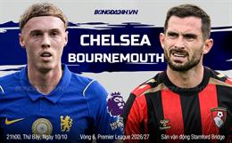Nhận định Chelsea vs Bournemouth (21h00 ngày 10/10): Chờ mưa bàn thắng