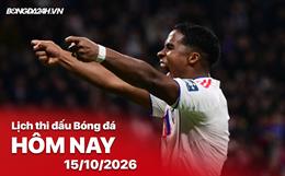 Lịch thi đấu, trực tiếp bóng đá hôm nay 15/10/2026: Lyon vs Crystal Palace