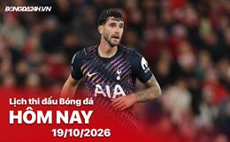 Lịch thi đấu, trực tiếp bóng đá hôm nay 19/10/2026: Tottenham vs Coventry