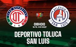 Nhận định Deportivo Toluca vs San Luis 8h00 ngày 18/10 (VĐQG Mexico 2026/27)