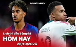 Lịch thi đấu, trực tiếp bóng đá hôm nay 25/10/2026: Barcelona vs Real Madrid