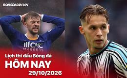 Lịch thi đấu, trực tiếp bóng đá hôm nay 29/10/2026: Everton vs Newcastle